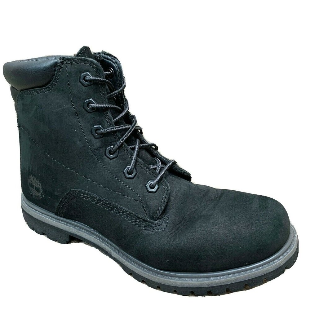 Timberland Women Premium Field Combat Boot Black Nubuck Leather Sz 10 M